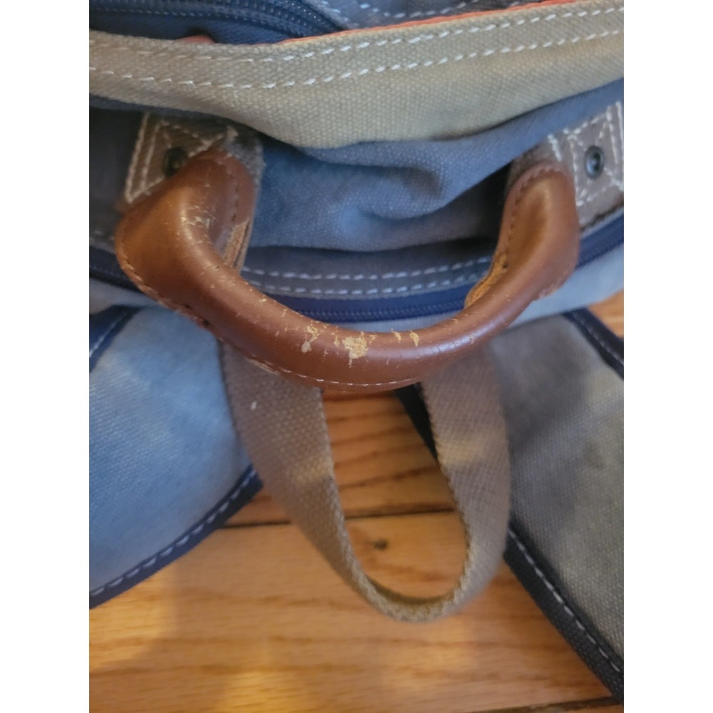 Vintage Perry Ellis Two Tone Canvas Multi Pocket Laptop Backpack *READ* - Picture 16 of 16